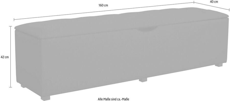Places of Style Hockerbank Knobbed Hockerbank met bergruimte breedte 120 cm en 160 cm - Foto 4