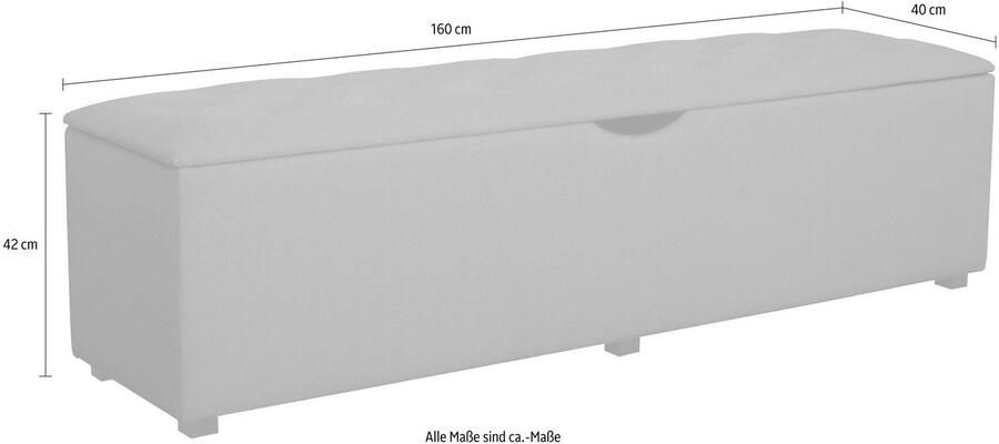 Places of Style Hockerbank Knobbed Hockerbank met bergruimte breedte 120 cm en 160 cm - Foto 4