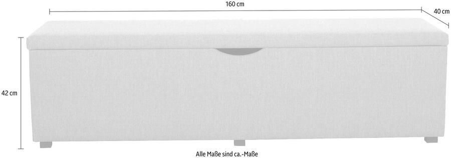 Places of Style Hockerbank Standaard Breedte 120 cm of 160 cm ook als garderobebank of bedbank - Foto 3