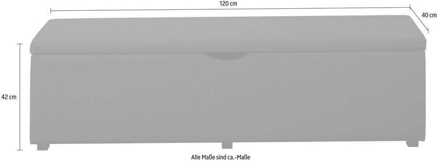 Places of Style Hockerbank Standaard Breedte 120 cm of 160 cm ook als garderobebank of bedbank - Foto 5