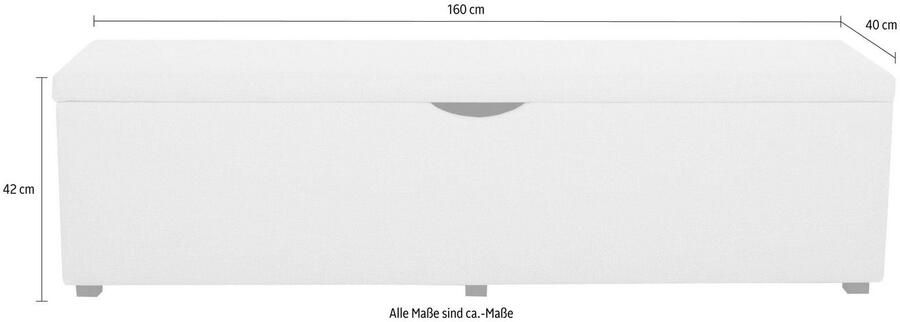 Places of Style Hockerbank Standaard Breedte 120 cm of 160 cm ook als garderobebank of bedbank - Foto 2