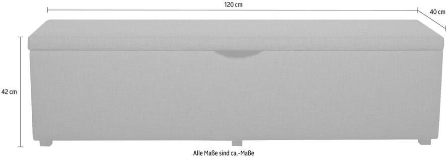 Places of Style Hockerbank Standaard Breedte 120 cm of 160 cm ook als garderobebank of bedbank - Foto 4