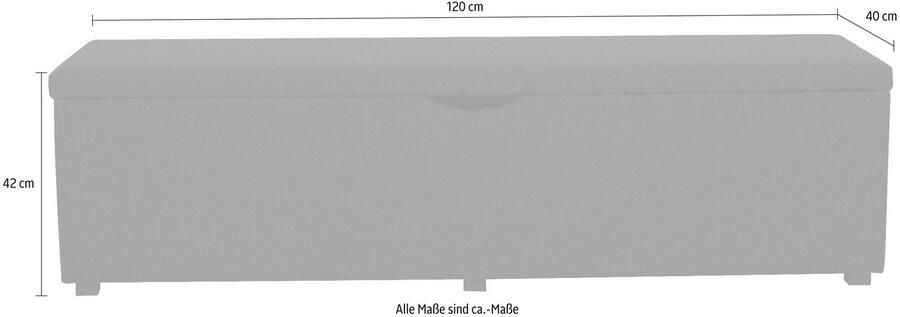 Places of Style Hockerbank Standaard Breedte 120 cm of 160 cm ook als garderobebank of bedbank - Foto 5