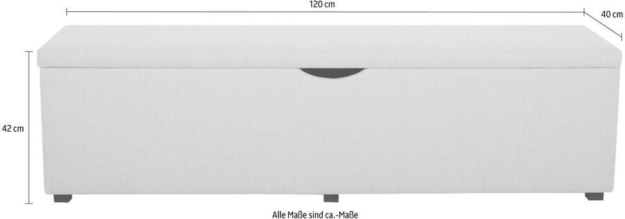 Places of Style Hockerbank Standaard Breedte 120 cm of 160 cm ook als garderobebank of bedbank - Foto 3