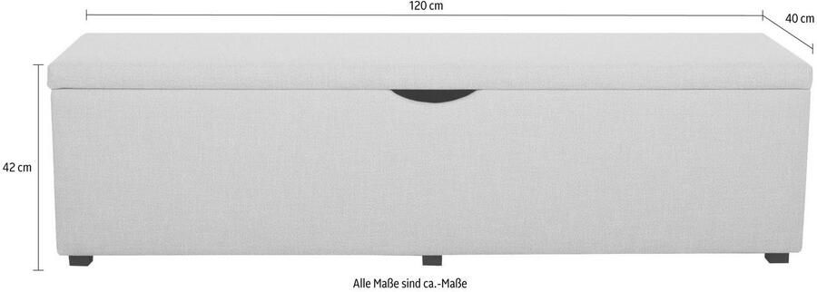 Places of Style Hockerbank Standaard Breedte 120 cm of 160 cm ook als garderobebank of bedbank - Foto 4