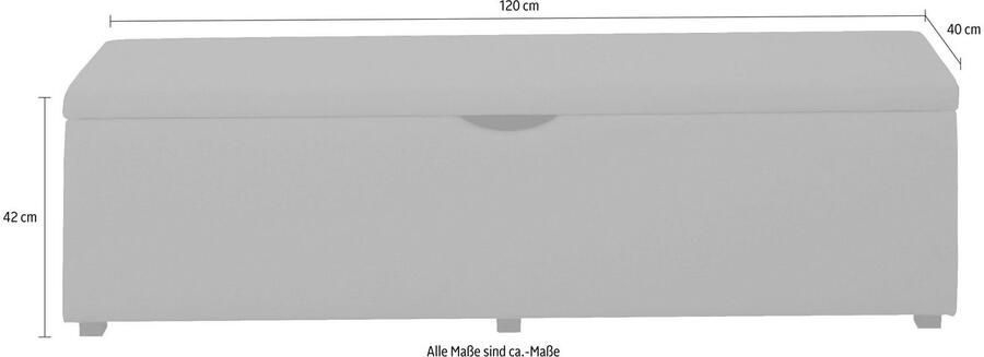 Places of Style Hockerbank Standaard Breedte 120 cm of 160 cm ook als garderobebank of bedbank - Foto 3