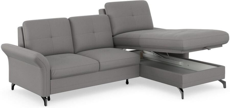 Places of Style Hoekbank Calando L-vorm naar keuze met slaapfunctie bedkist en armleuning - Foto 6