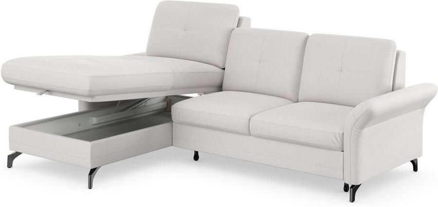 Places of Style Hoekbank Calando L-vorm naar keuze met slaapfunctie bedkist en armleuning - Foto 6