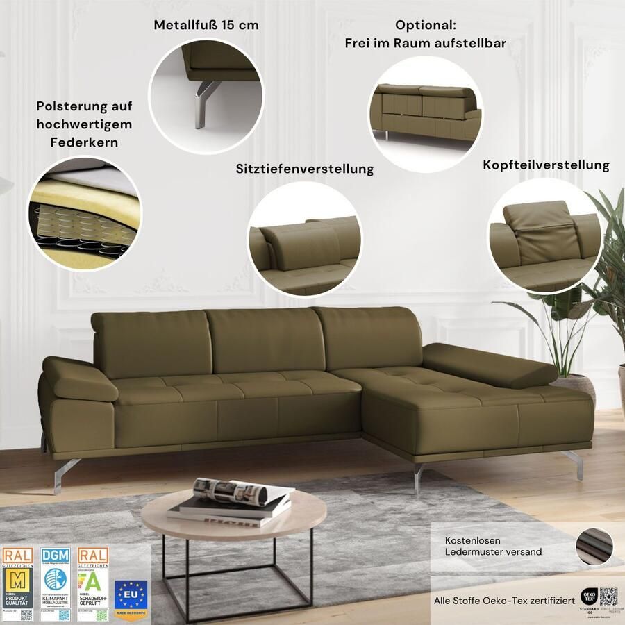 Places of Style Zithoek Caluna Incl. zitdiepteverstelling optioneel met hoofd- en armleuningverstelling