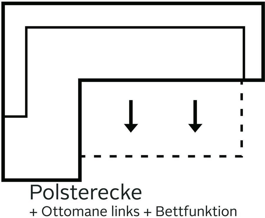 Places of Style Hoekbank Cardoso L-vorm Binnenvering naar keuze met bed lade