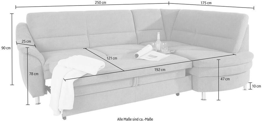 Places of Style Hoekbank Cardoso L-vorm Binnenvering naar keuze met bed lade - Foto 14