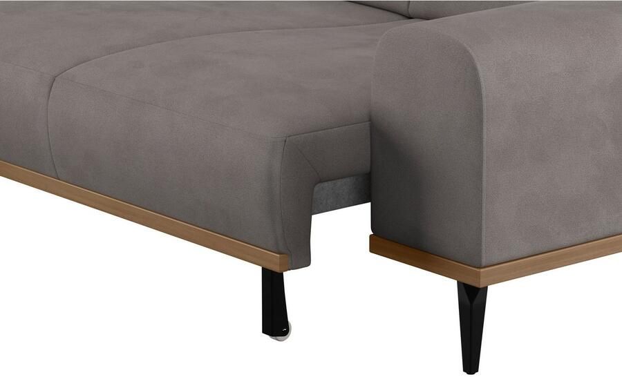 Places of Style Hoekbank Carlo L-vorm met hoofdeinde-verstelling & houten frame-look optionele relaxfunctie - Foto 6