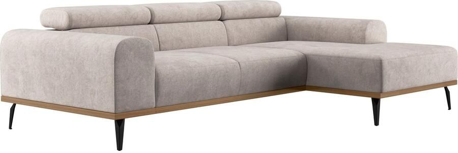 Places of Style Hoekbank Carlo L-vorm met hoofdeinde-verstelling & houten frame-look optionele relaxfunctie - Foto 9