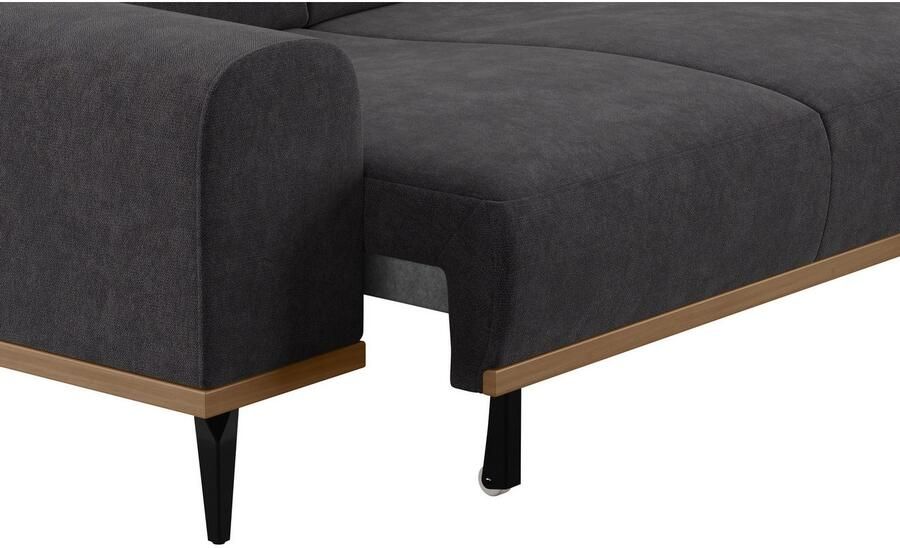 Places of Style Hoekbank Carlo L-vorm met hoofdeinde-verstelling & houten frame-look optionele relaxfunctie - Foto 6