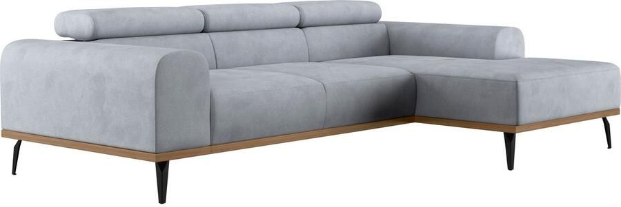 Places of Style Hoekbank Carlo L-vorm met hoofdeinde-verstelling & houten frame-look optionele relaxfunctie - Foto 9