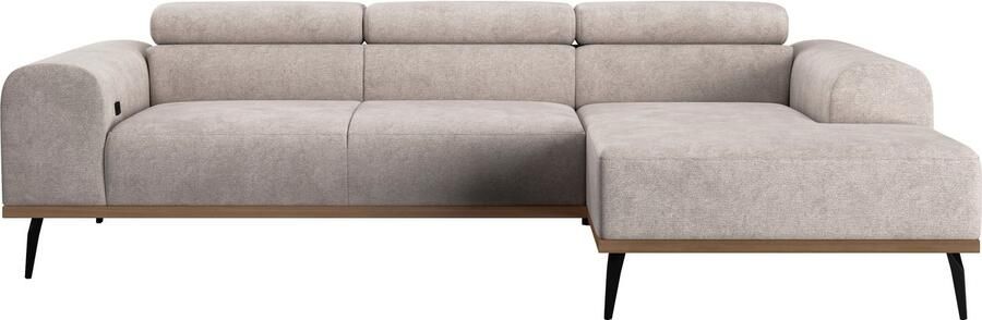 Places of Style Hoekbank Carlo L-vorm met hoofdeinde-verstelling & houten frame-look optionele relaxfunctie - Foto 10