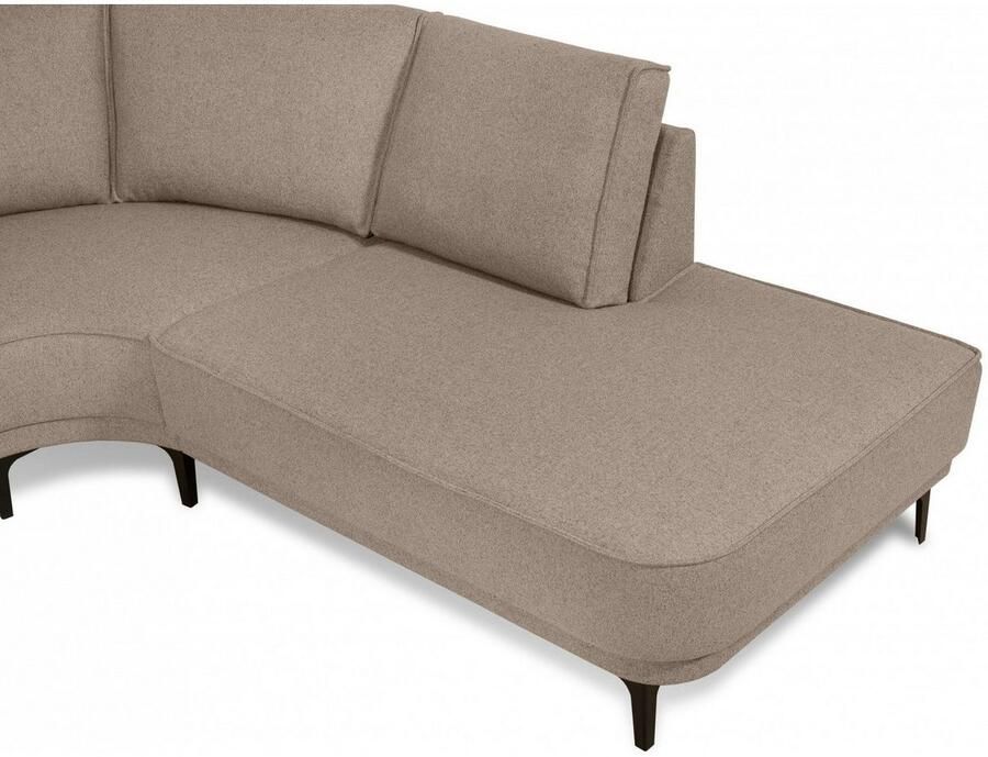 Places of Style Hoekbank CASINA met ronde ottoman poef voetenbank in een zachte chenille stof - Foto 2