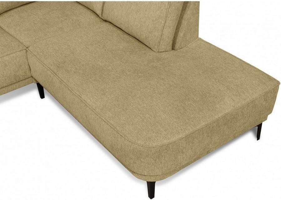 Places of Style Hoekbank CASINA met ronde ottoman poef voetenbank in een zachte chenille stof - Foto 3