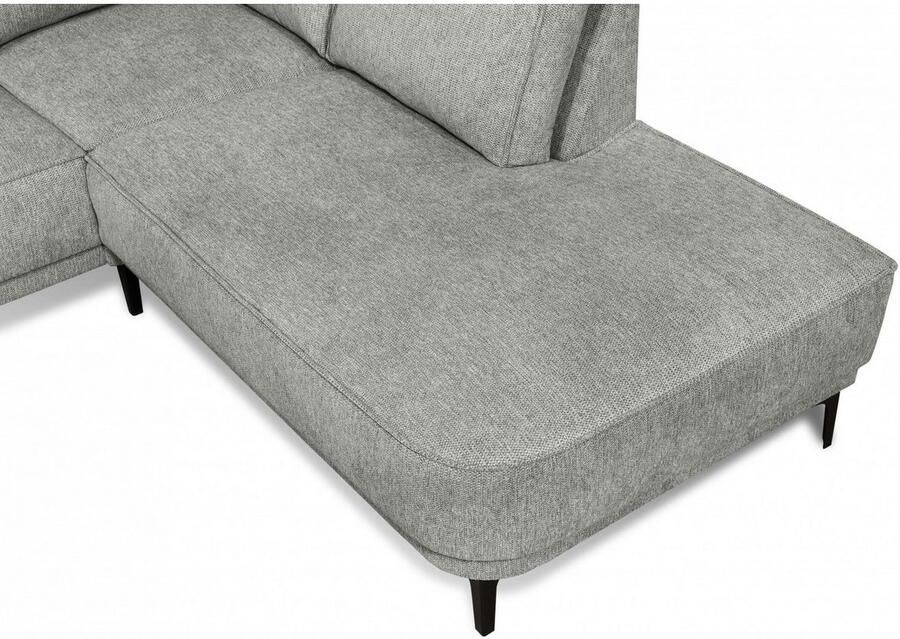 Places of Style Hoekbank CASINA met ronde ottoman poef voetenbank in een zachte chenille stof - Foto 3