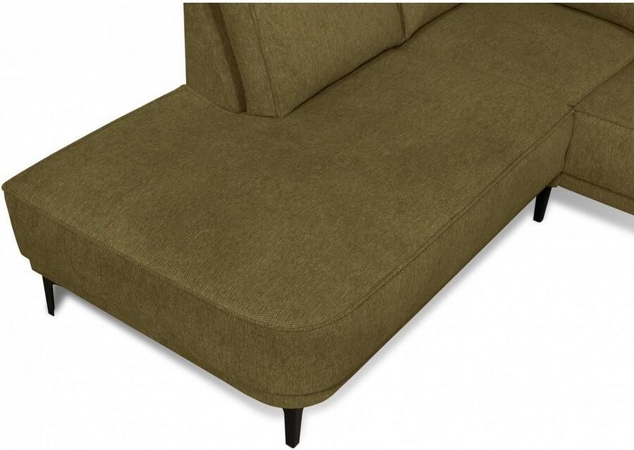 Places of Style Hoekbank CASINA met ronde ottoman poef voetenbank in een zachte chenille stof - Foto 3