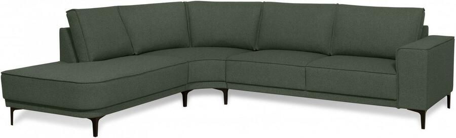 Places of Style Hoekbank CASINA met ronde ottoman poef voetenbank in een zachte chenille stof - Foto 10