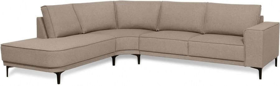 Places of Style Hoekbank CASINA met ronde ottoman poef voetenbank in een zachte chenille stof - Foto 10