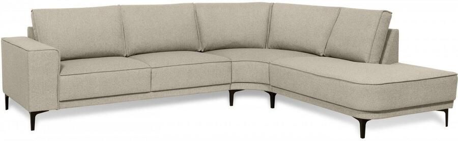 Places of Style Hoekbank CASINA met ronde ottoman poef voetenbank in een zachte chenille stof - Foto 9