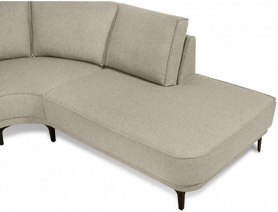 Places of Style Hoekbank CASINA met ronde ottoman poef voetenbank in een zachte chenille stof - Foto 2