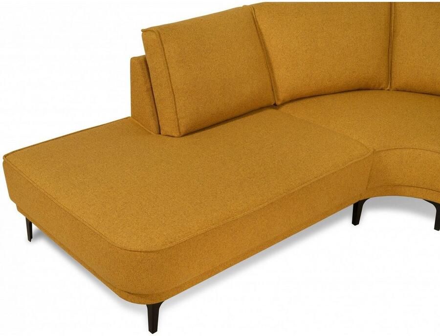 Places of Style Hoekbank CASINA met ronde ottoman poef voetenbank in een zachte chenille stof - Foto 2