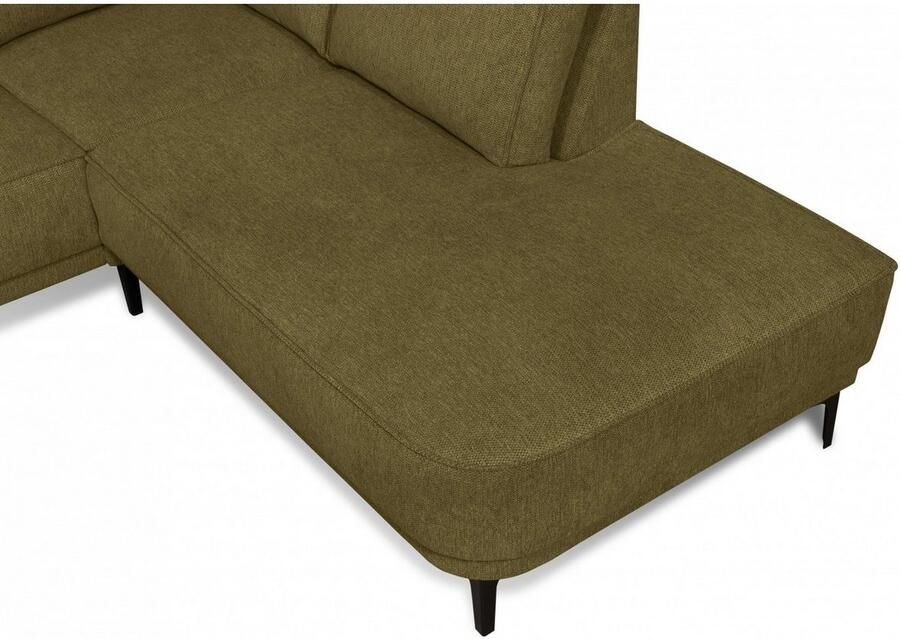 Places of Style Hoekbank CASINA met ronde ottoman poef voetenbank in een zachte chenille stof - Foto 3