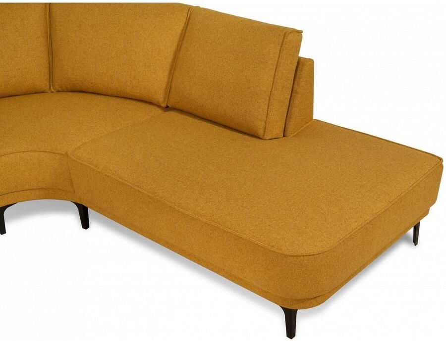 Places of Style Hoekbank CASINA met ronde ottoman poef voetenbank in een zachte chenille stof - Foto 2