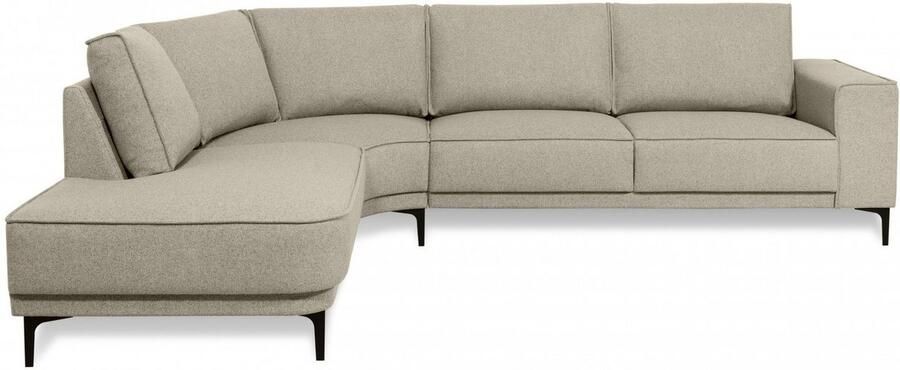 Places of Style Hoekbank CASINA met ronde ottoman poef voetenbank in een zachte chenille stof - Foto 7