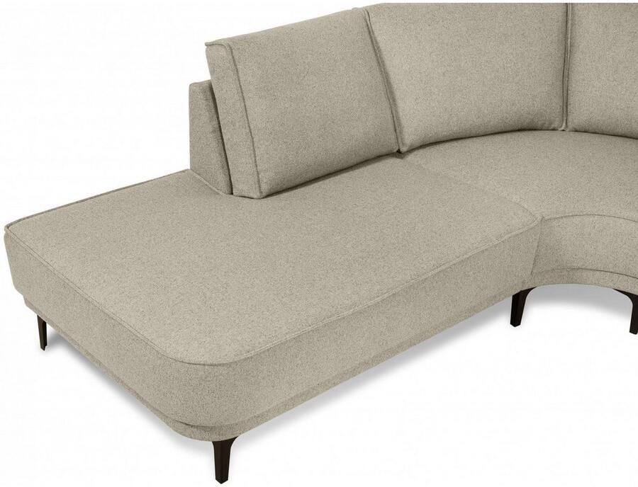 Places of Style Hoekbank CASINA met ronde ottoman poef voetenbank in een zachte chenille stof - Foto 2