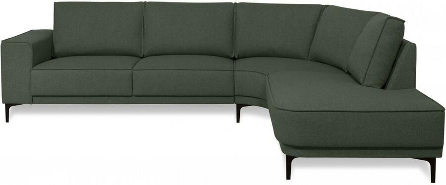 Places of Style Hoekbank CASINA met ronde ottoman poef voetenbank in een zachte chenille stof - Foto 7