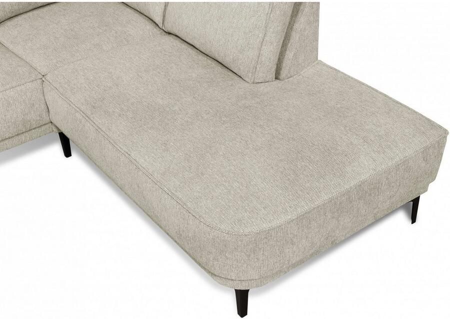 Places of Style Hoekbank CASINA met ronde ottoman poef voetenbank in een zachte chenille stof - Foto 3