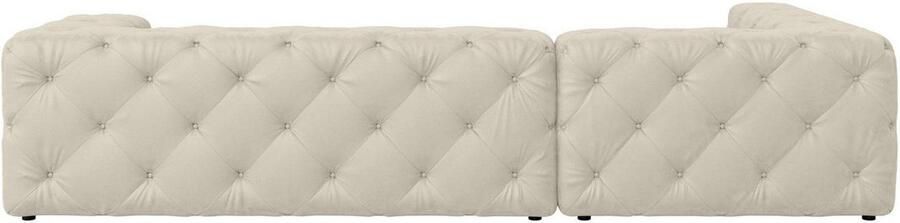 Places of Style Hoekbank FOLLINA L-vorm met klassieke Chesterfield-knoopstiksels - Foto 5