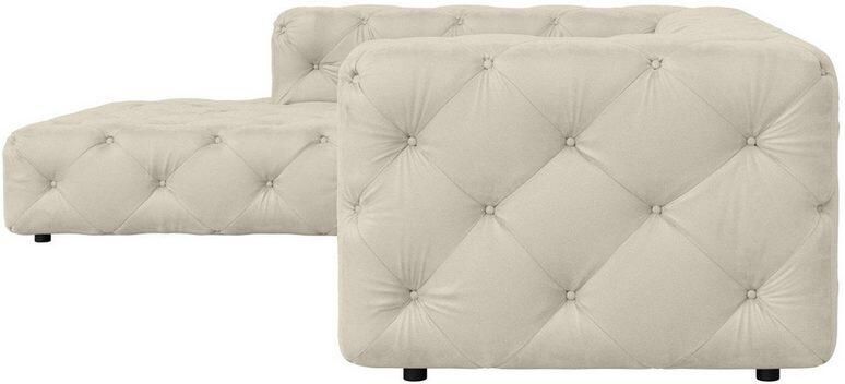 Places of Style Hoekbank FOLLINA L-vorm met klassieke Chesterfield-knoopstiksels - Foto 3