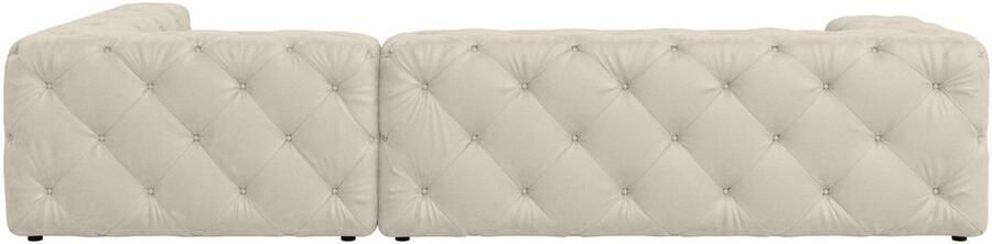 Places of Style Hoekbank FOLLINA L-vorm met klassieke Chesterfield-knoopstiksels - Foto 5