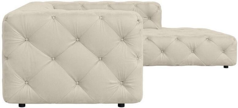 Places of Style Hoekbank FOLLINA L-vorm met klassieke Chesterfield-knoopstiksels - Foto 3