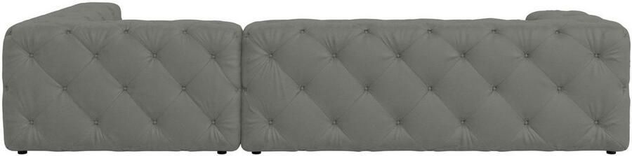 Places of Style Hoekbank FOLLINA L-vorm met klassieke Chesterfield-knoopstiksels - Foto 5