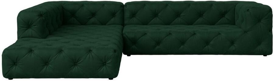 Places of Style Hoekbank FOLLINA L-vorm met klassieke Chesterfield-knoopstiksels - Foto 6