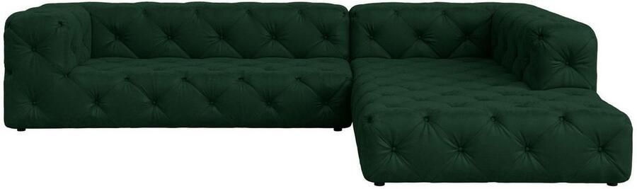 Places of Style Hoekbank FOLLINA L-vorm met klassieke Chesterfield-knoopstiksels - Foto 6