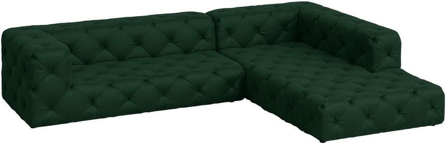 Places of Style Hoekbank FOLLINA L-vorm met klassieke Chesterfield-knoopstiksels - Foto 4