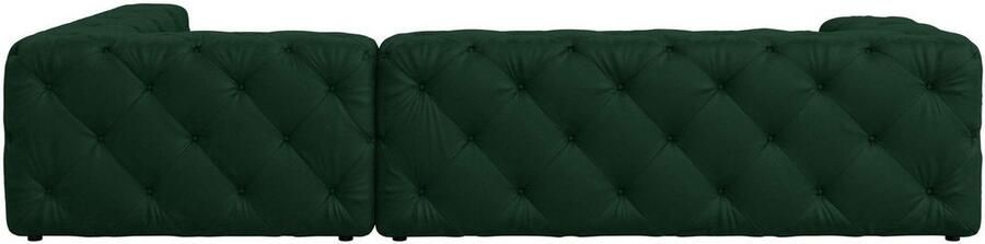 Places of Style Hoekbank FOLLINA L-vorm met klassieke Chesterfield-knoopstiksels - Foto 5