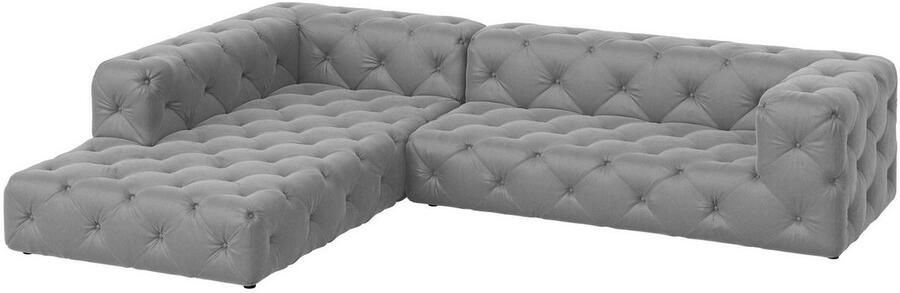 Home affaire Hoekbank FOLLINA L-vorm met klassieke Chesterfield-knoopstiksels - Foto 5