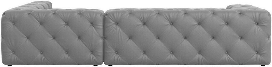 Places of Style Hoekbank FOLLINA L-vorm met klassieke Chesterfield-knoopstiksels - Foto 5