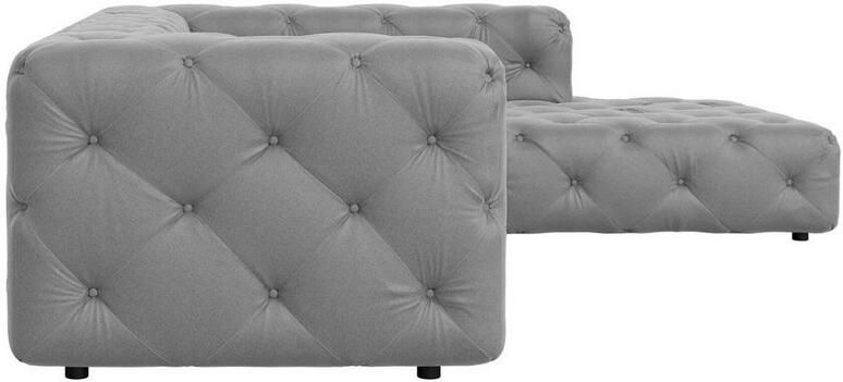 Places of Style Hoekbank FOLLINA L-vorm met klassieke Chesterfield-knoopstiksels - Foto 3