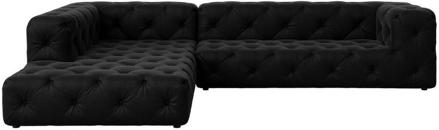 Places of Style Hoekbank FOLLINA L-vorm met klassieke Chesterfield-knoopstiksels - Foto 6