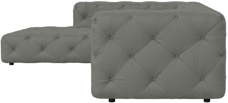 Places of Style Hoekbank FOLLINA L-vorm met klassieke Chesterfield-knoopstiksels - Foto 3