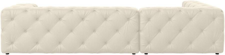 Places of Style Hoekbank FOLLINA L-vorm met klassieke Chesterfield-knoopstiksels - Foto 5